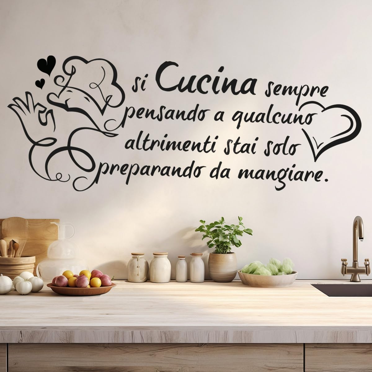 Home Cooking Meals - Naklejka ścienna z cytatem o miłości