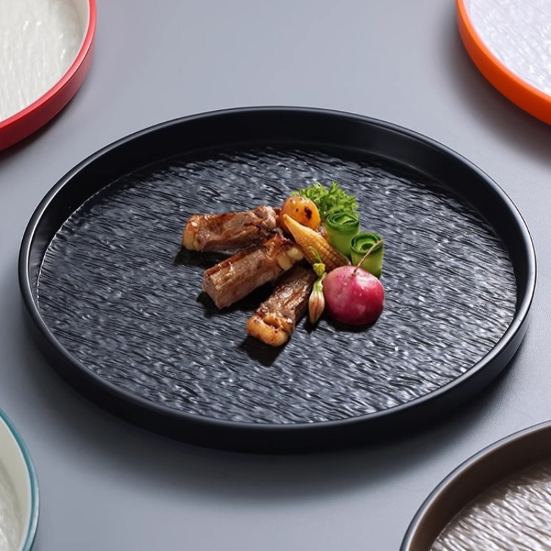 Home Cooking Japanese - Nowoczesny okrągły kamienny talerz do makaronu