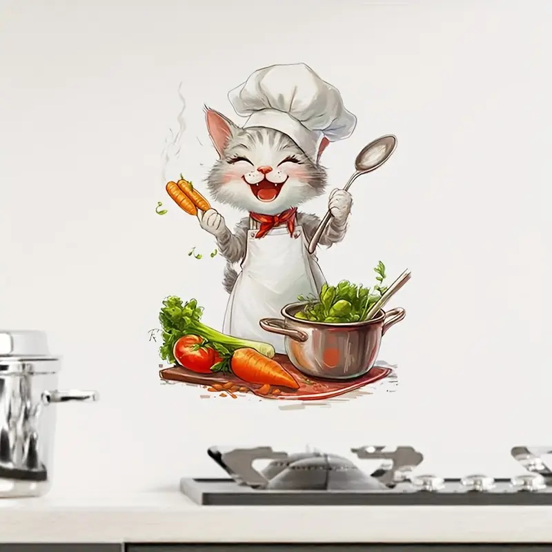 Naklejki z kreskówkowym kotem  – Home Cooking For Cats recenzja i cena