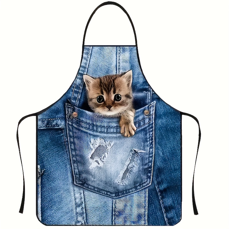1 szt. Uroczy dżinsowy fartuch – Home Cooking For Cats recenzja i cena