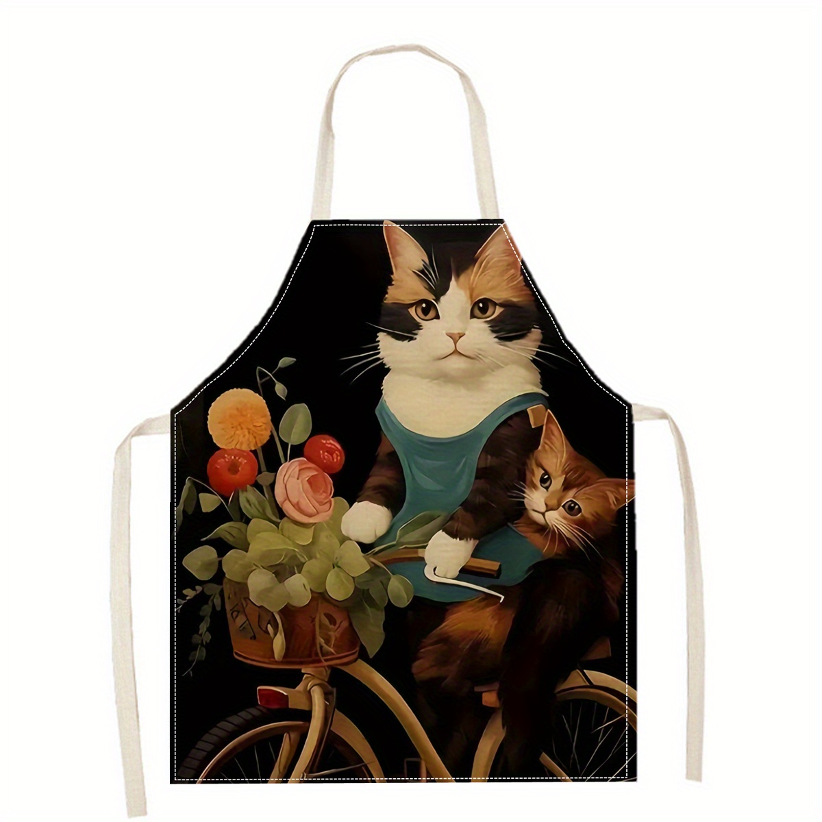 Fartuch lniany z zabawnym nadr – Home Cooking For Cats recenzja i cena