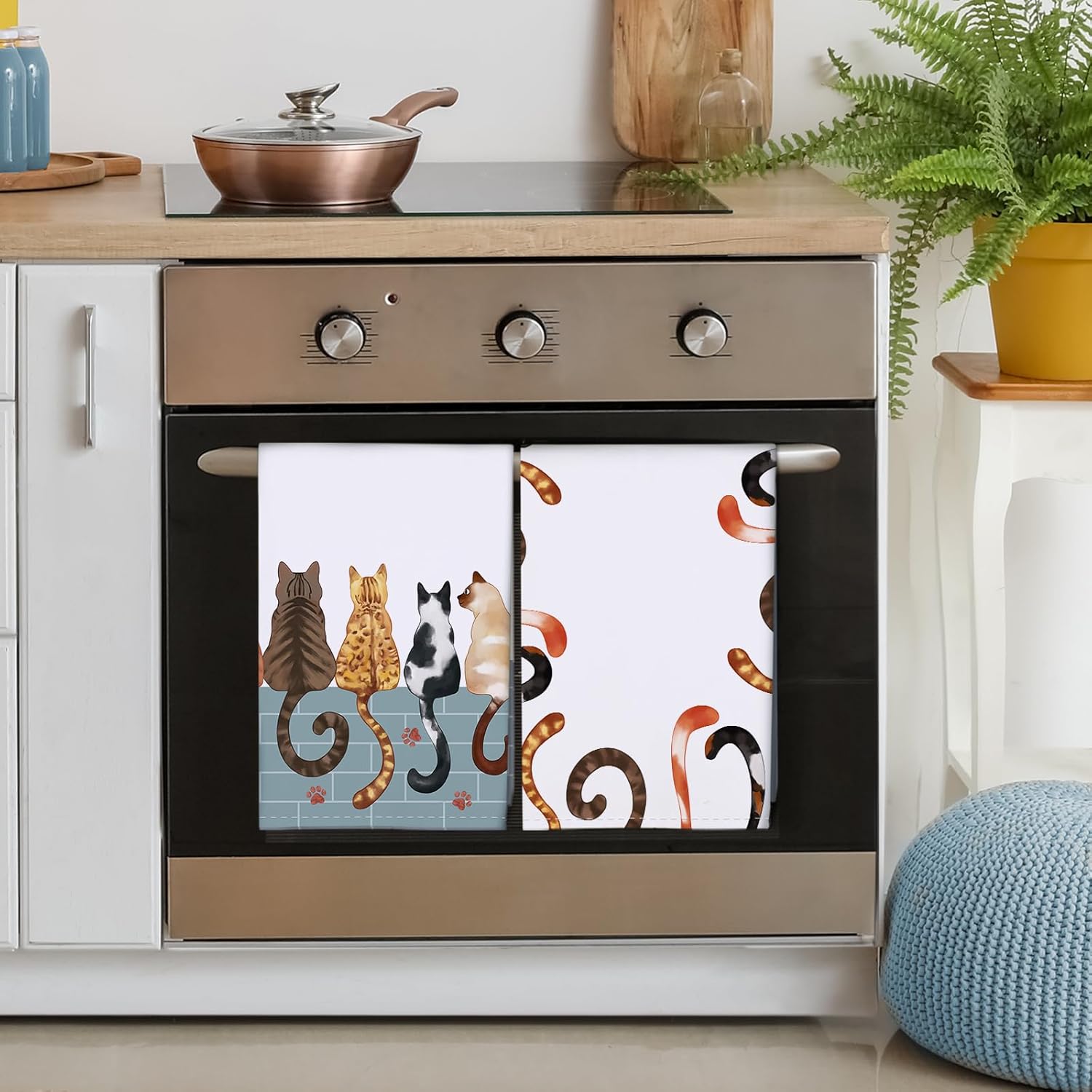 4 szt., Ściereczki kuchenne z  – Home Cooking For Cats recenzja i cena